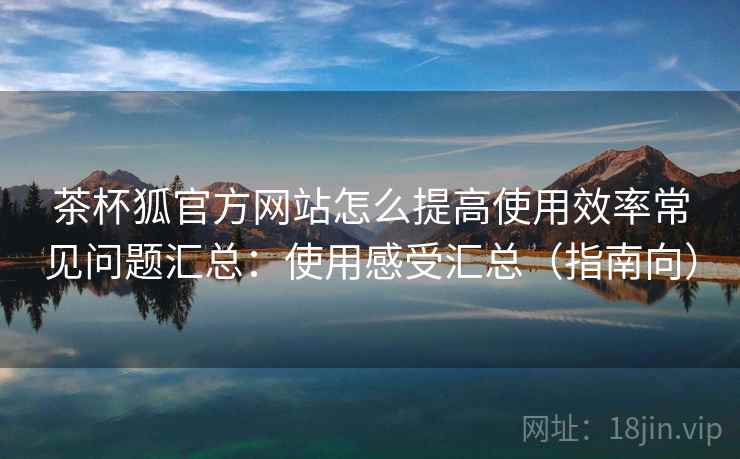 茶杯狐官方网站怎么提高使用效率常见问题汇总:使用感受汇总(指南向) 茶杯狐官方网站怎么提高使用效率常见问题汇总:使用感受汇总(指南向)